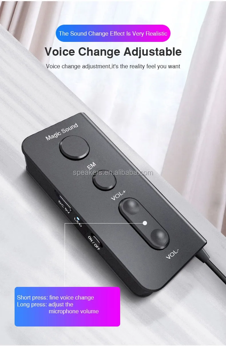 Black Music Live Show Sound Box Mini Voice Changer Toy for Wired Headset MIC Earphone Mobile Phone Voice Chat Talking Singing - ANKUX.COM