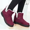 sh10340a Wine red color women ankle snow boots 2019 wholesale large size 44 ladies boots