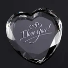 Wholesale Wedding Gifts Wholesale Wedding Customized Engraved Crystal Heart Paperweight For Wedding Guests Gifts