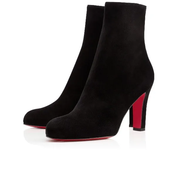 black boots with red heel