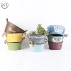Flower Pots Garden Wholesale Outdoor Round Zinc Plant Flower Pots Basin Garden Use