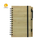 custom hardcover notebook Bamboo Cover Note Book With Pen