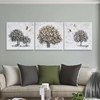 Gold tree and silver tree with butterflies oil painting ,handmade classic decorative paper for houses(Y33506)