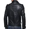 New product unique black lamg designer leather motorcycle jacket with hood mens sale