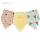 COLORLAND soft cotton adjustable wholesale blank plain baby bibs set