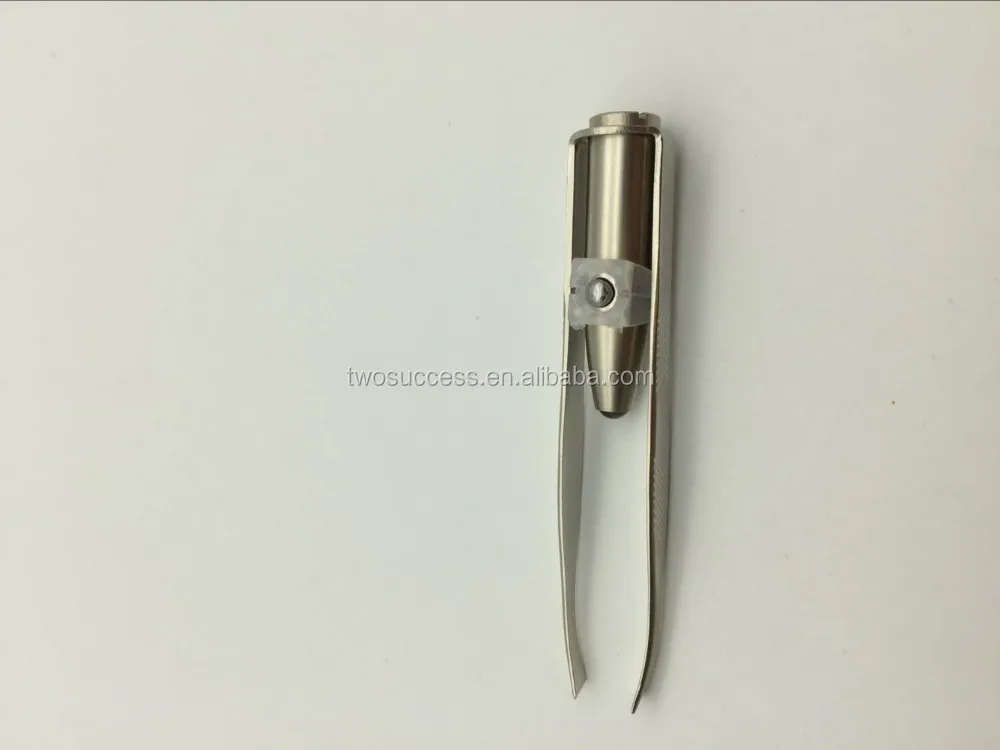 Mini fancy MakeUp Led light Face Nose Eyebrow Hair Beauty Tool Eyelash Removal Stainless Steel Tweezer Clip