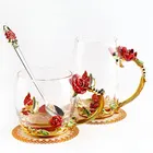 330/350ml Color enamel glass coffee mugs tea cups and mugs heat resistant glasses water home office drinkware lovers gift