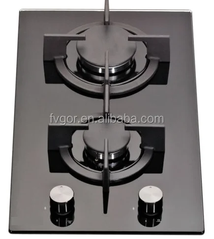Small Kitchen Tempered Glass Top 2 Burner Cooking Stove Built In 2