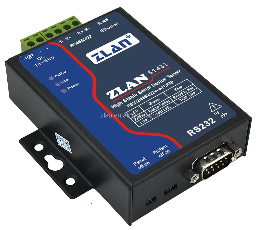 zlan5143i isolation rs232 rs485 rs422 to ethernet