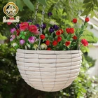 White Plastic Garden Handmade White Hanging Flower Pots With Plastic Liners For Garden To Sale