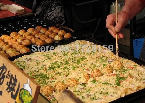 56pcs holes two takoyaki pan commercial gas takoyaki machine, takoyaki equipment