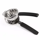 Quality Customized Logo Stainless Steel Manual Lemon Squeezer With Silicone Handles