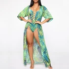 OEM Customized women Summer Sexy Floral Print bathing suits swimwear cover up beachwear