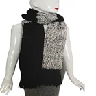 Black and White color mixed icelandic mohair unisex winter scarf
