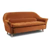 North European Design Orange 3 Seater Upholstery Fabric Modern Sofa with KD Rubber wooden feet