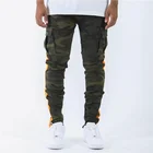Royal wolf denim jeans factory green camouflage pants ankle zip slim fit track men custom camo cargo pants