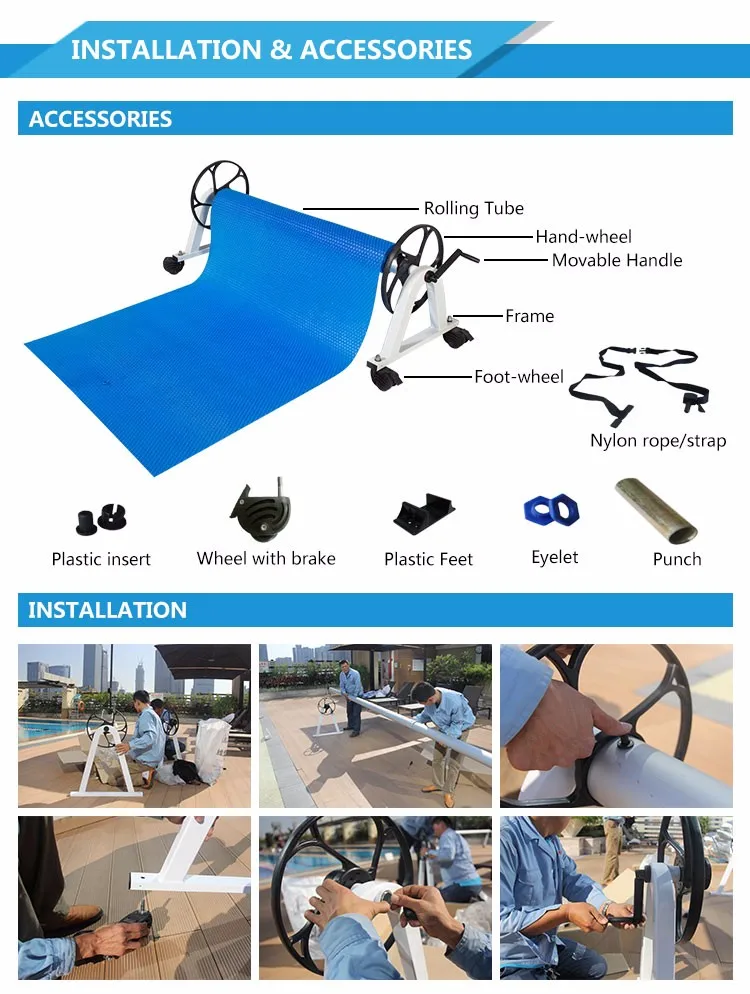 above ground pool and inground pool solar cover reel replacement parts