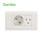 Duplex Schuko Socket And US Lighting Electric Receptacle