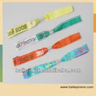 Woven festival fabric wristband with metal locks