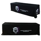 8' outdoor Cheap printed fabric table throw promotion modern table cloth for exhibition