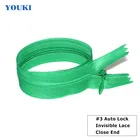 #3 invisible auto lock zipper lace close end zipper