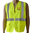 ZUJA Customized Logo Two Pockets Workwear Man High Visibility Safety Vest