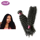 YF Full Cuticle and Aligned High Quality Human Virgin Indian Temple Human Hair Natura Deep Wave
