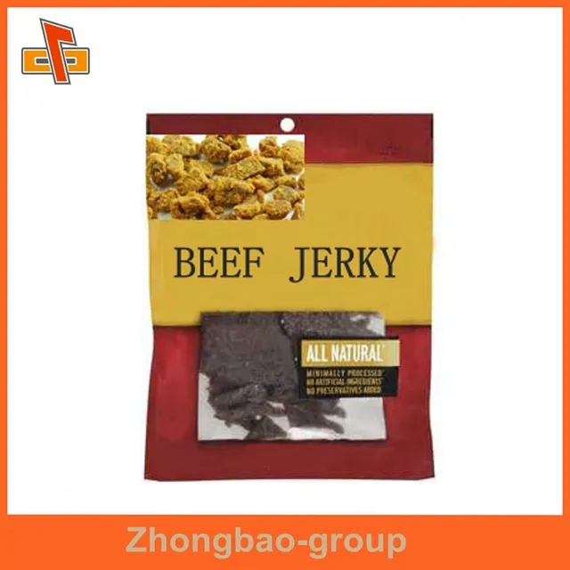 three side heat dried food packaging bag beef jerky pckaging bag