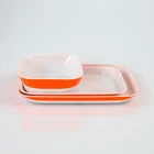Eco-Friendly Dinnerware Plastic Set ABS Hard Plastic Reusable Airline Dinnerware Tableware Set