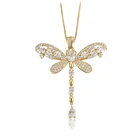 00729 xuping copper alloy costume insect dragonfly necklace, kolye ucu