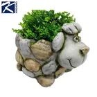 Eco-friendly magnesia cartoon artificial flower pot