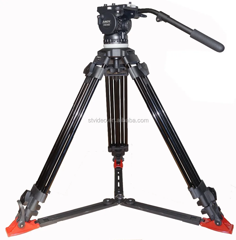 High quality jib camera crane accessories aluminum camera tripod with fluid head