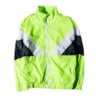 Wholesale XXXL Retro Mens Nylon Color Block Windbreaker Jacket