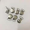 Stock! Cheap adjustable stainless steel pacifier clips round metal suspender clips