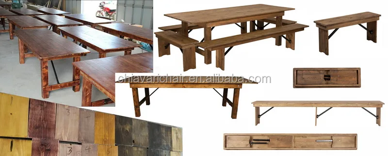 Wood farm tables