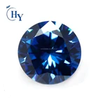 New cz color AAAAA round machine cut 7mm sapphire blue loose cubic zirconia