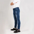 China factory OEM 75% cotton 23% polyester 2% elastane men skinny jeans denim ripped pants
