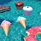 Ring Inflatable Toys Ring Swimming Pool Toy 36 Inch Ice Cream Cones Float Swimming Ring Inflatable Pool Toys Inflate Ice Cream Cone Set 3 Pc