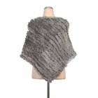 High quality Womens genuine triangle Rabbit fur Hand knitting Shawl for Winter