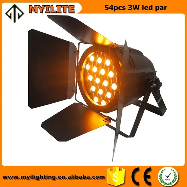 54pcs white amber colors 3w led par can 54x3w led par light for