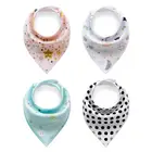 In Stock Fashion Design 100% Pure Cotton 10 Pack Baby Bandana Bibs Drooling And Teething