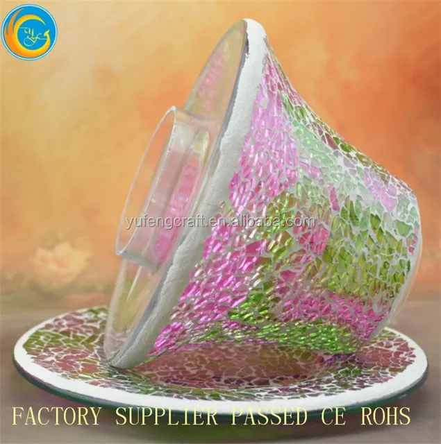 online colorful mosaic glass candle jar shades wholesale wedding
