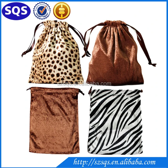 custom small cotton velvet gift drawstring bag for jewelry