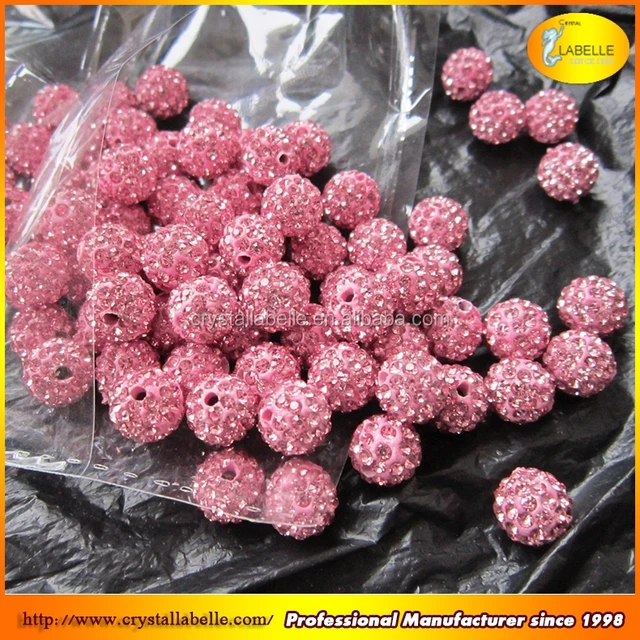 clear 10mm shamballa glass jewelry charm crystal bead czech