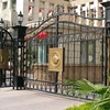 decorative handforged wrought iron grill gate with high quality