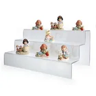 Frosted Display 3 Step Elegant Frosted Acrylic Lucite Toys Display Stand