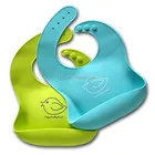 wholesale Fda Free Sample custom blank white Stars Floral animal silicone drool plain baby drooling bib