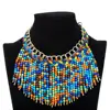 Party 8 color options wedding fancy African bead necklace seed beads patterns Jewelry necklace for ladies