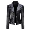 Autumn Gothic Black Moto Jacket Women Zippers Long Sleeve Goth Female PU Faux Leather Jackets 4XL Y11281