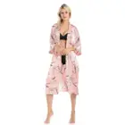 OEM Bulk Sexy Hot Women Luxury Satin Floral Print Bridal Cardigan Kimono Robe Party Bathrobe